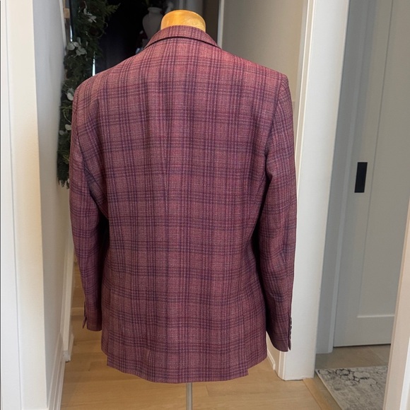 Mantoni Men's Purple Plaid Blazer Wrinkle Free Fabrics 44R - Picture 4 of 10